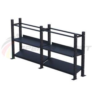 Купить Модульный стеллаж для гантелей, гирь и медболов 3780х430х1200 (2 секции) в Зуевке 